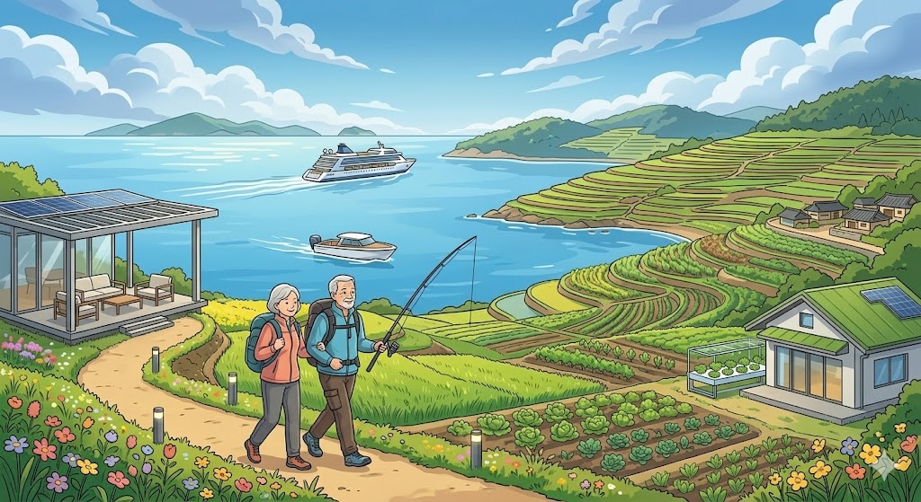 청산도 슬로길 현대적 일러스트