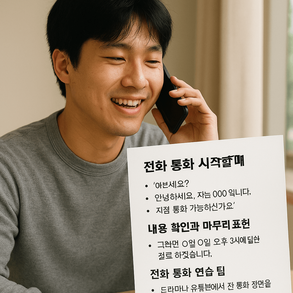 한국어로 전화 통화 시 자주 쓰는 표현