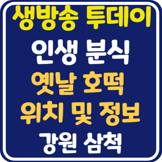 생방송 투데이 삼척 옛날 호떡 맛집 위치 및 정보 : 인생 분식