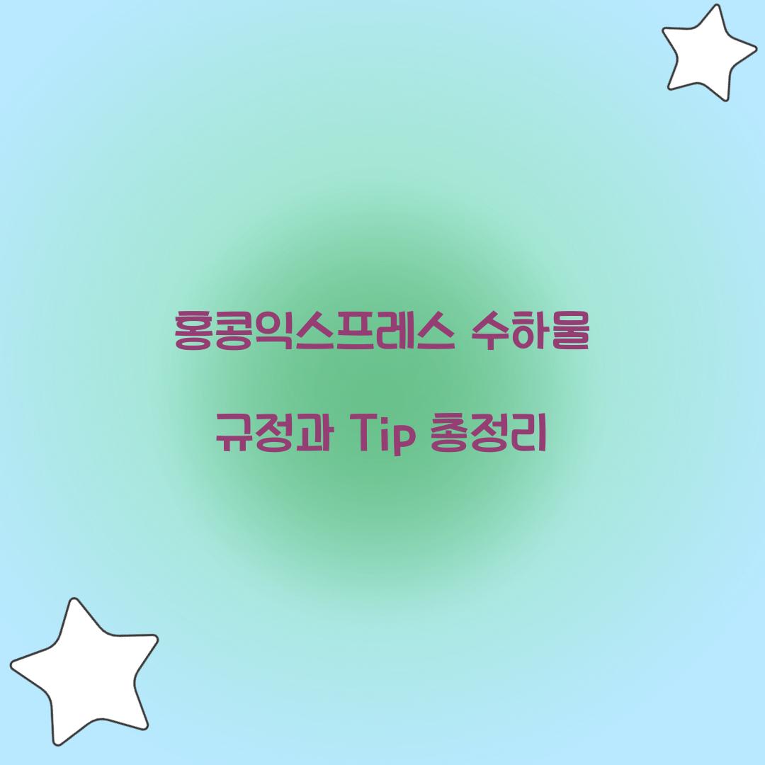 홍콩익스프레스 수하물