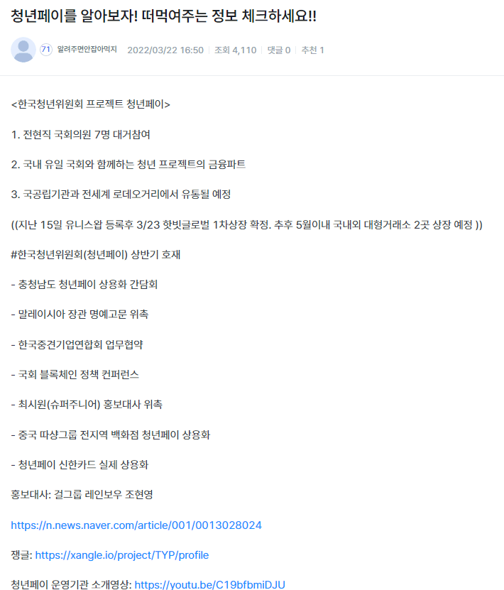 스캠코인 의혹, 청년페이 코인, 위너즈 코인 이란?