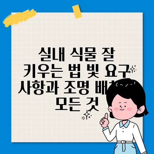 실내 식물 잘 키우는 법 빛 요구 사항과 조명 배치의 모든 것