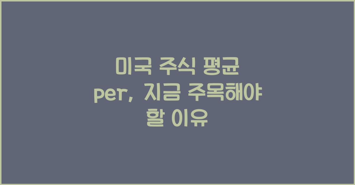 미국 주식 평균 per
