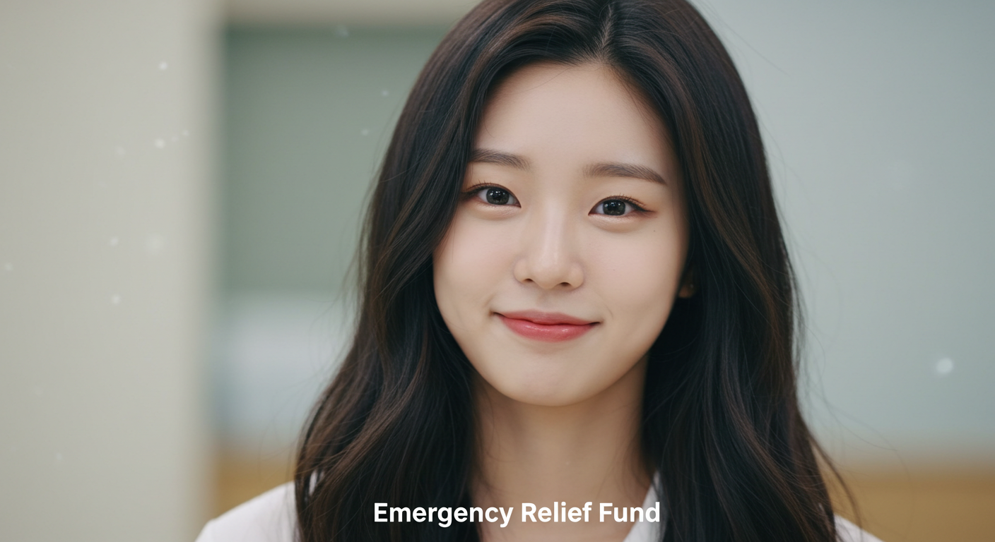 긴급재난지원금을 홍보하는 여성 이미지