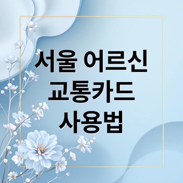 65세 이상 서울 어르신 교통카드: 발급, 사용, 분실 재발급 완벽 가이드