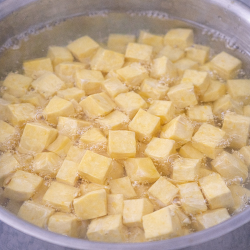 이유식 고구마 갈변 방지 전분 제거 방법 및 진밥용 다지기 크기