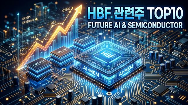 HBF 관련주 TOP10과 차세대 AI 메모리 공급망 기업을 정리한 이미지