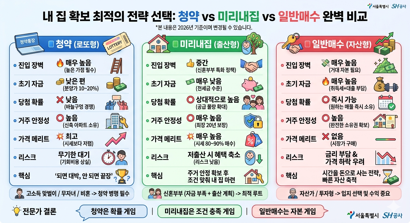 청약 vs 미리내집 vs 일반매수 : 서울 신혼부부 내 집 마련 중요한 판단 기준3!!