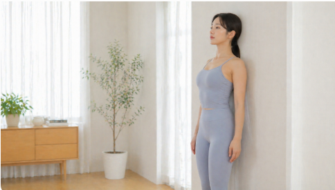 상체를 세워 식도 역류를 줄이는 자세 교정 동작