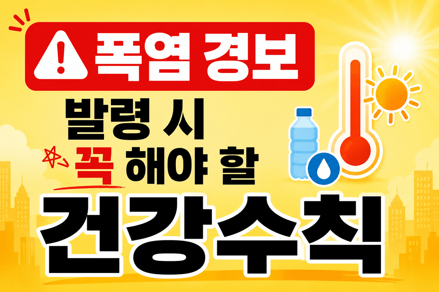 폭염 경보 발령 시 꼭 해야 할 건강수칙