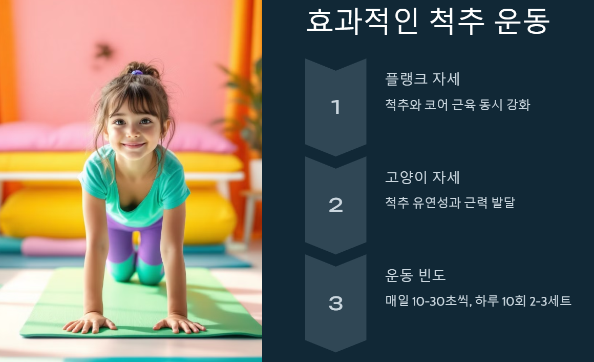 고양이 자세를 하고 있는 여자아이