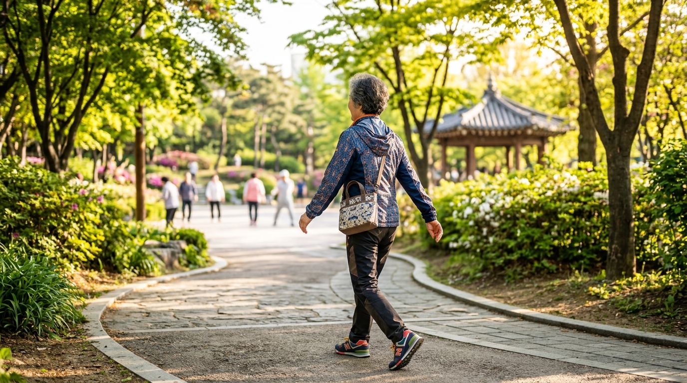 건강하게 생활하는 한국 어르신