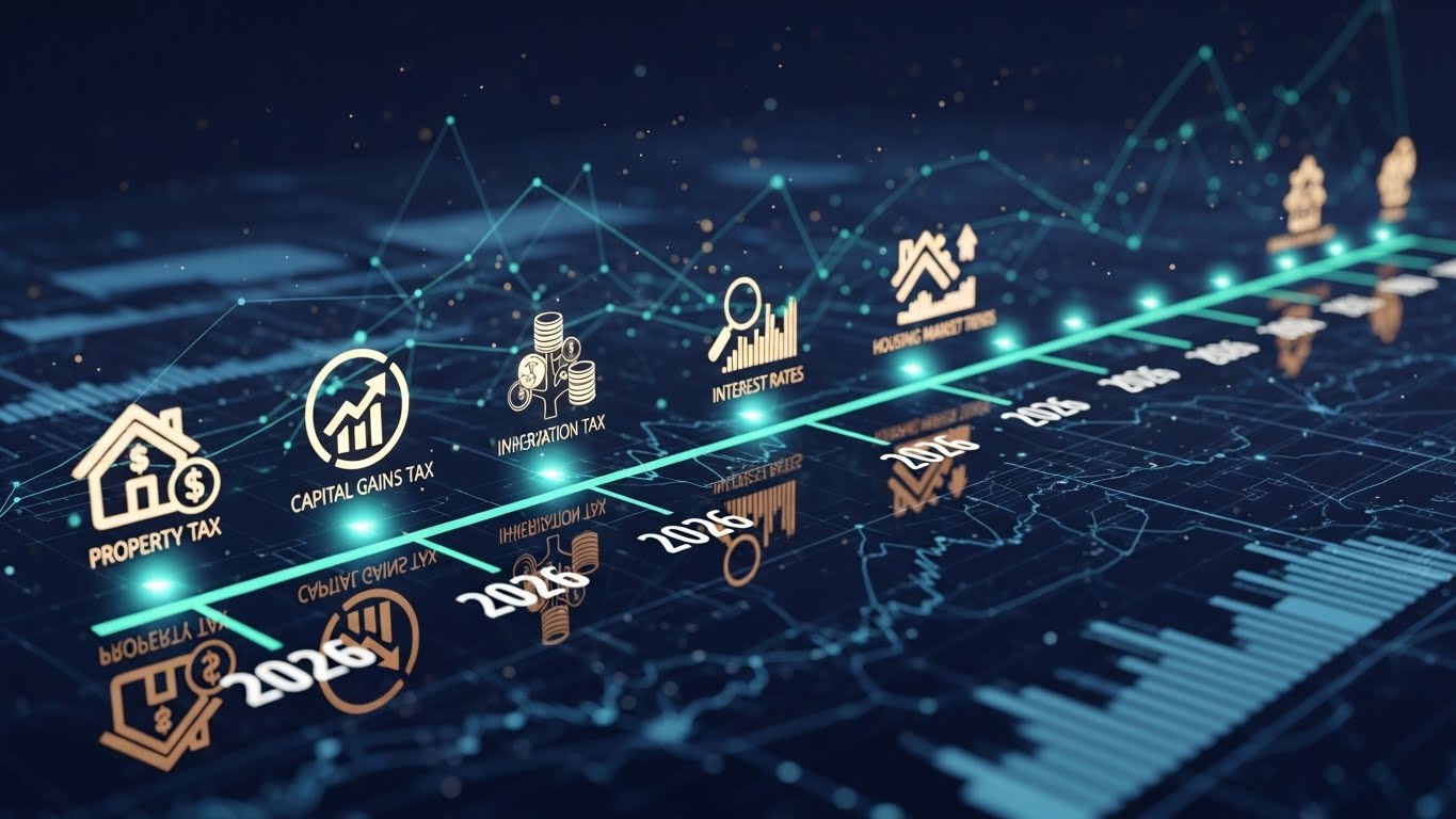 2026년 부동산 세금 변화와 미래 전망을 나타내는 로드맵