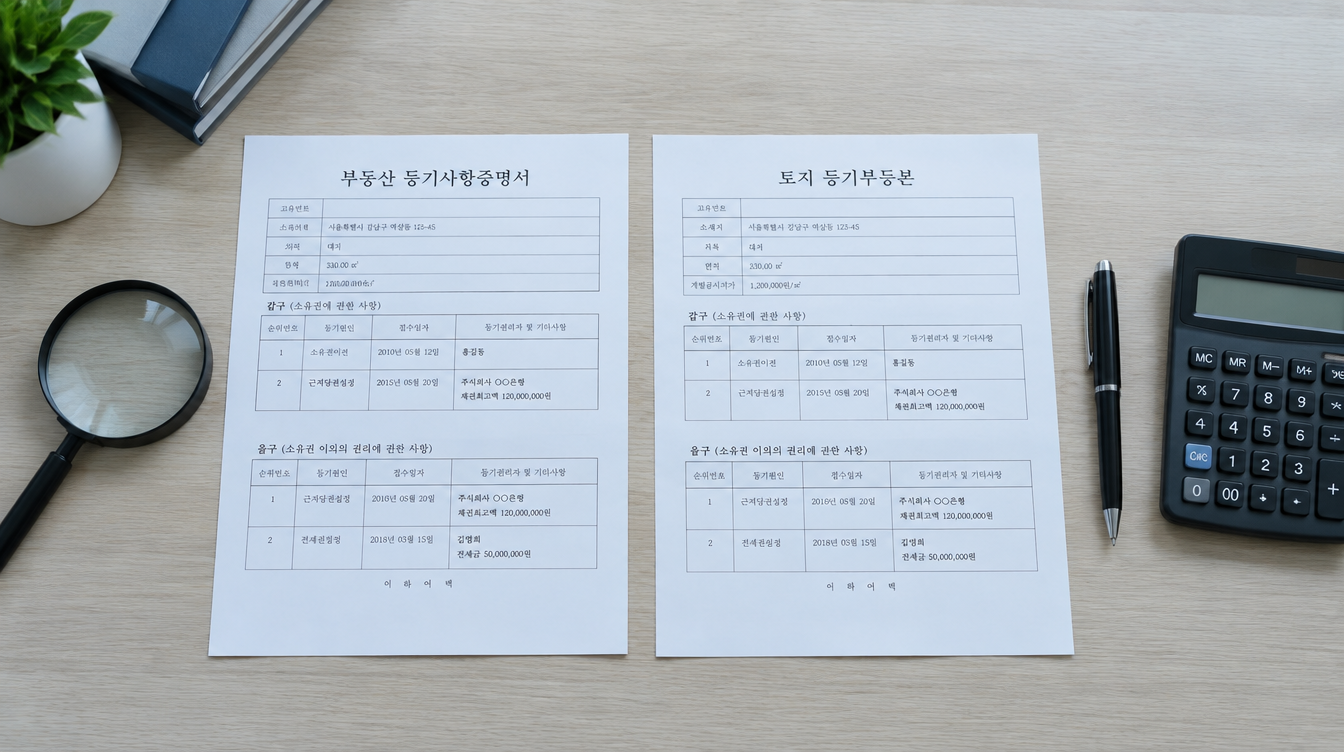 등기부 열람과 대지권 등기를 처리하는 등기소 창구
