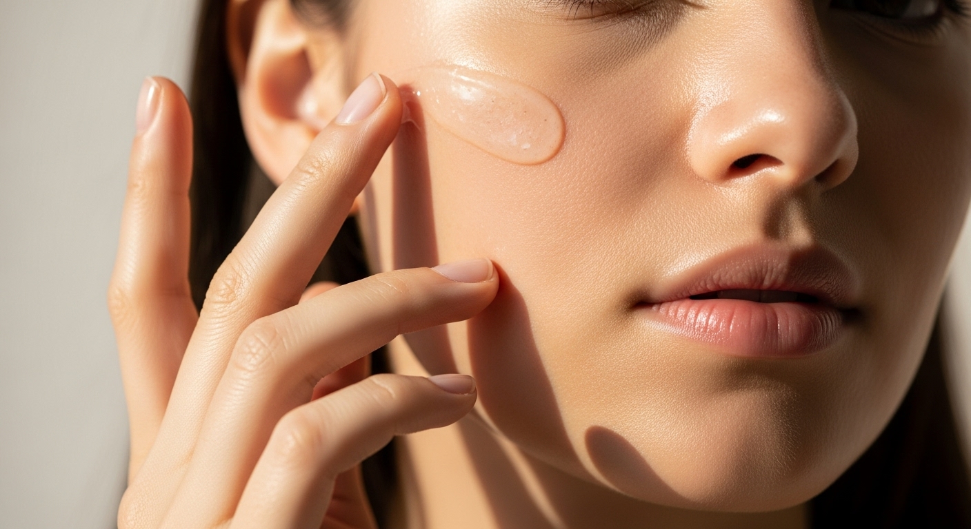 히알루론산을 바르는 여성