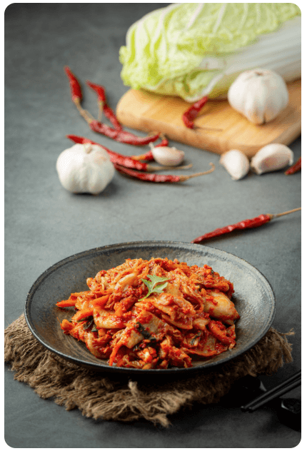 배추와 양념을 버무린 김치