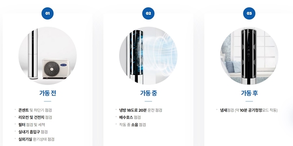 캐리어 에어컨 자가점검 방법