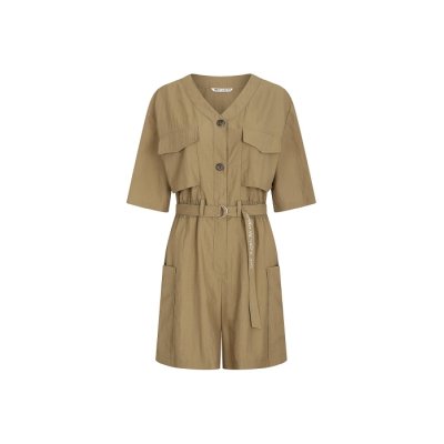 브이넥 플랩 포켓 숏 점프 수트 TM6M0OP61