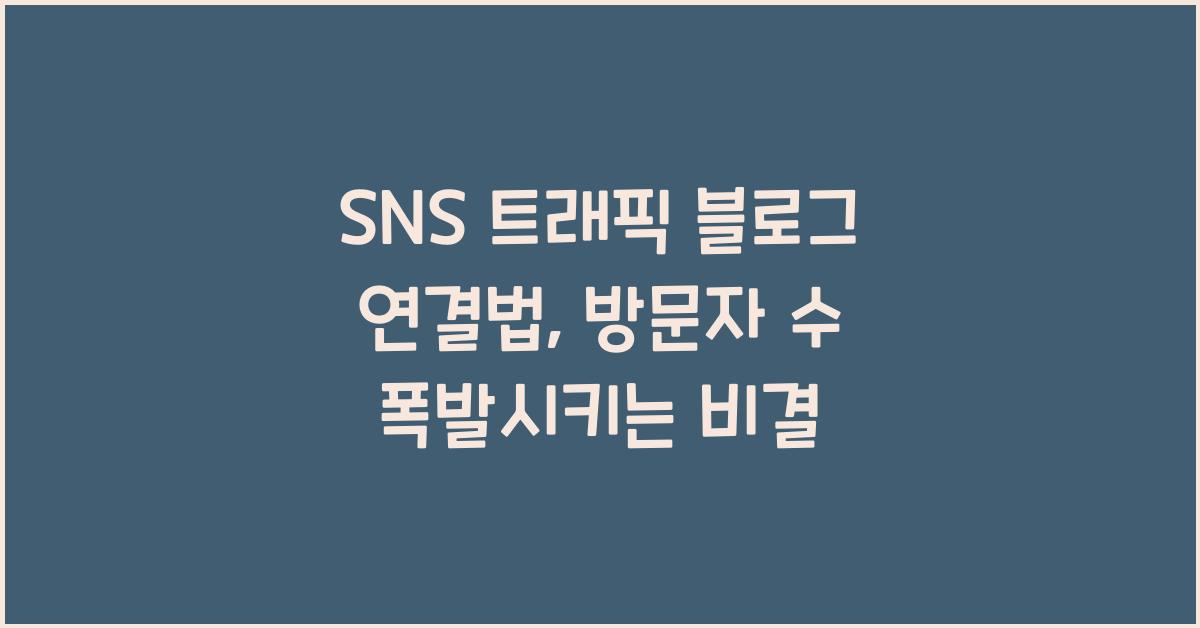 SNS 트래픽 블로그 연결법