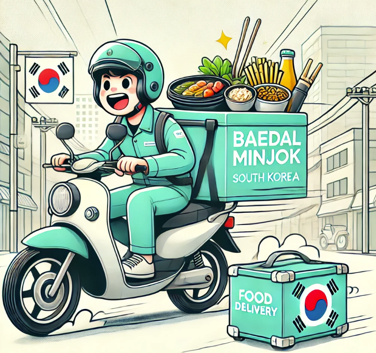 한식배달하는 이미지