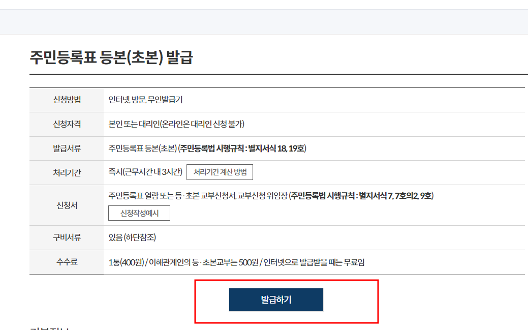 주민등록등본 인터넷발급