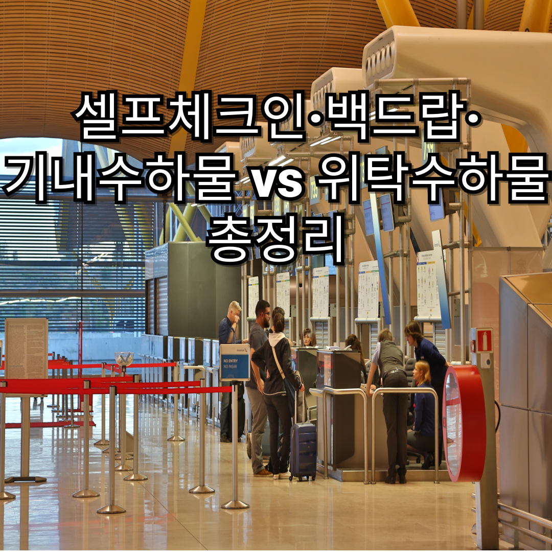 셀프체크인·백드랍·기내수하물 vs 위탁수하물 총정리