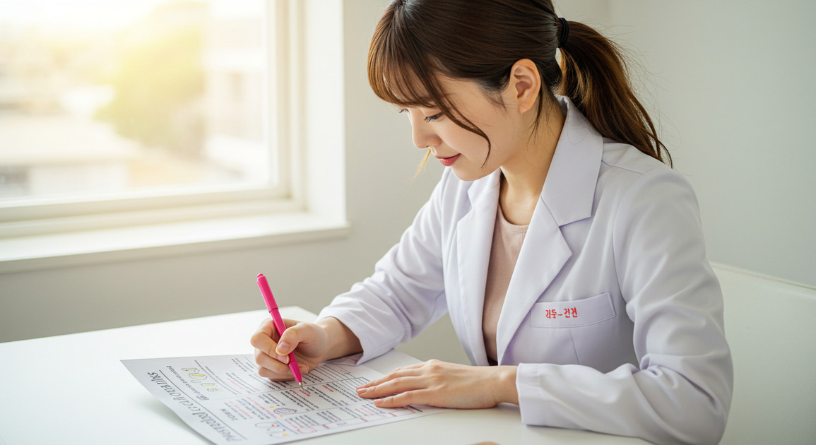 만성질환 막는 체크리스트 작성 중인 의사 이미지