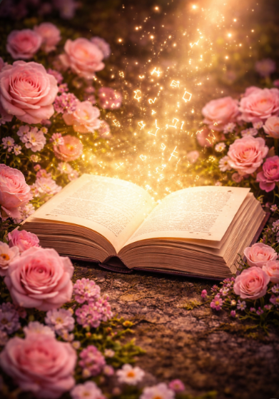 책, 꽃 관련 이미지