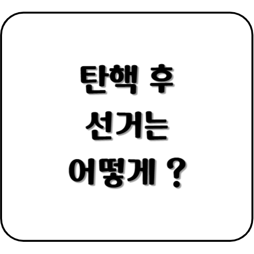 탄핵 이후, 선거는 어떻게?