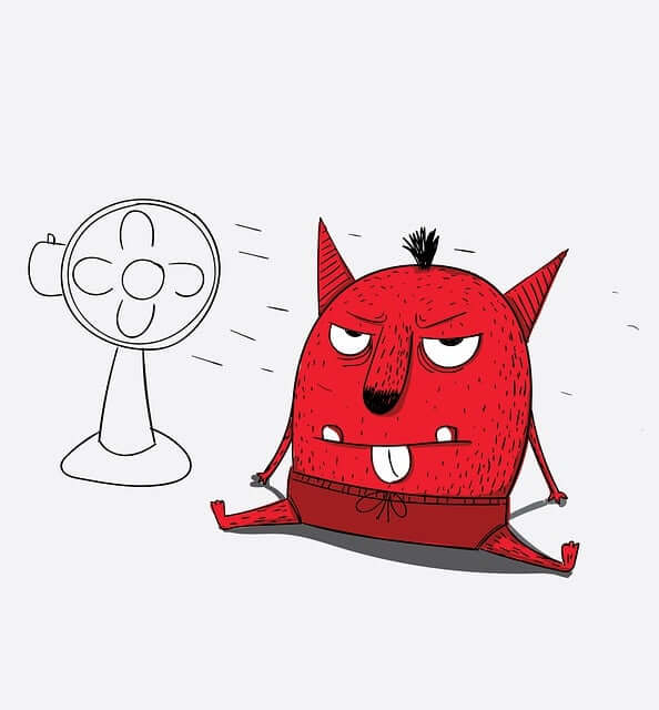 “고열로 얼굴이 붉어진 어린이 모습