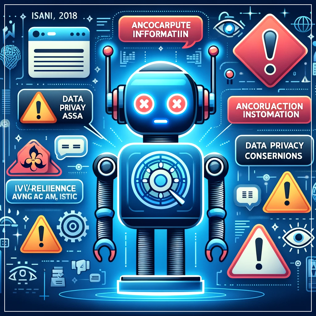 AI 챗봇 사용 시 주의사항을 나타낸 이미지