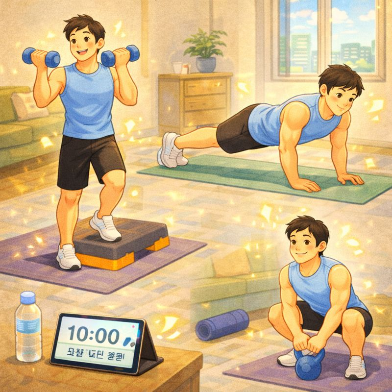 남자들을 위한 간단 근력 홈트 루틴