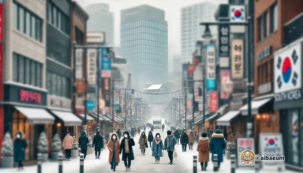 겨울-한국의-도시거리-모습