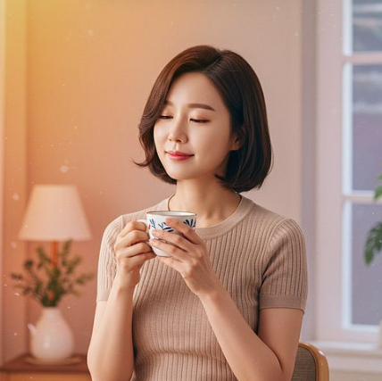 만성염증에 좋은 음식과 차를 마시는 여성 3