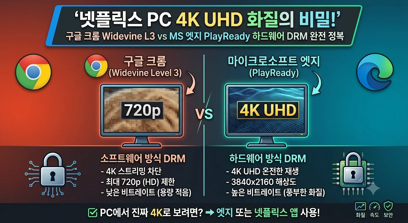 넷플릭스 PC 4K 화질 설정 크롬 720p 탈출 및 HEVC 코덱 설치 1분 가이드 대표 썸네일
