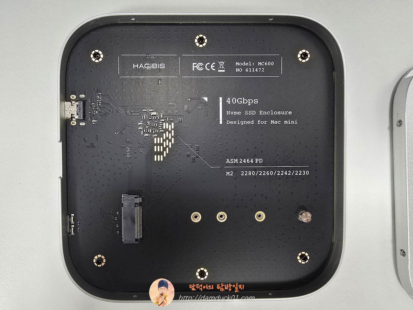 Hagibis USB4 하드 드라이브 인클로저 Thunderbolt 5/4 외부 SSD와 호환되는 Mac mini M4/M4 Pro용 40Gbps M.2 NVMe SSD 케이스