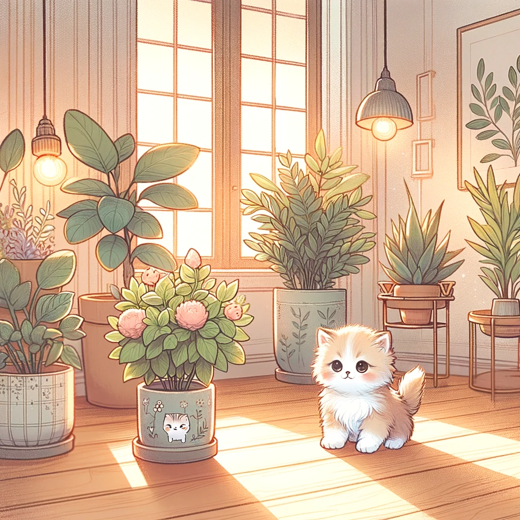 식물과 고양이 이미지