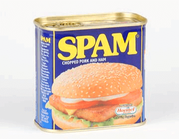 스팸 통조림을 확대한 것으로 표면에는 스팸을 넣은 햄버거가 그려져 있다.