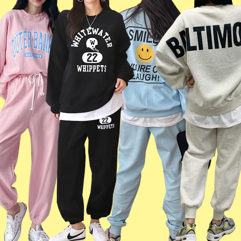 여성 기모 트레이닝세트 빅사이즈 츄리닝 후드 아노락 운동복 긴팔 조거 여자 트레이닝복세트