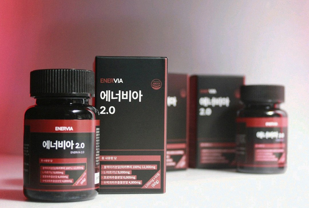 enervia 2.0 supplement bottle on table