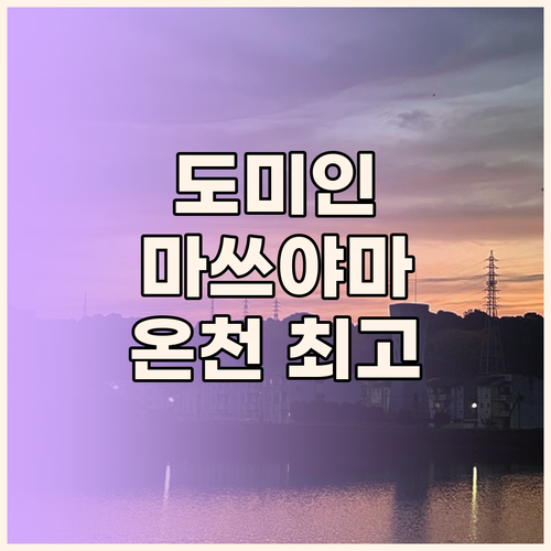 도미 인 마쓰야마 숙박 후기.. 온천