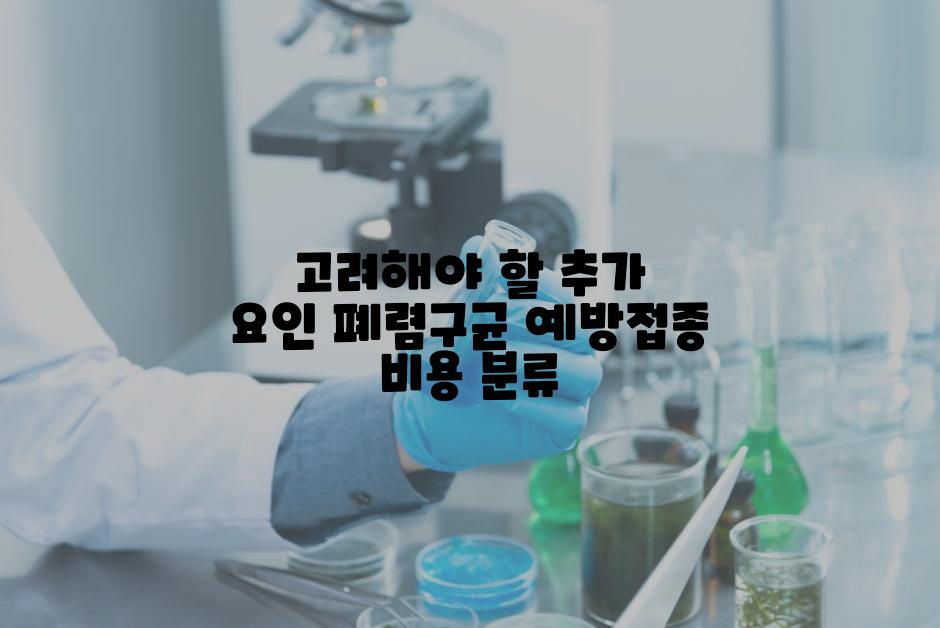 고려해야 할 추가 요인 폐렴구균 예방접종 비용 분류