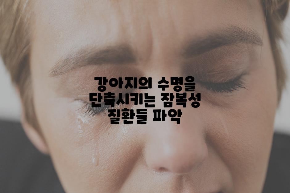강아지의 수명을 단축시키는 잠복성 질환들 파악