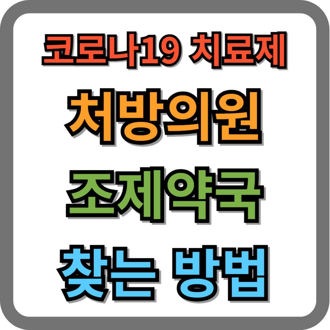 코로나19 치료제 의원, 약국 찾는 방법