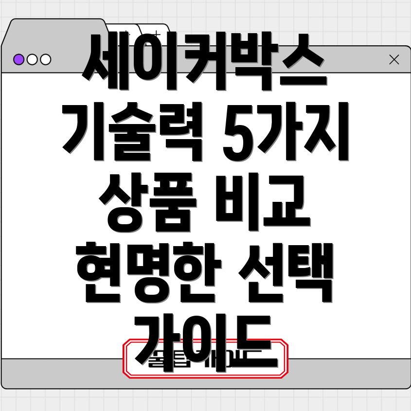 세이커박스기술력분석5가지주력상품비교및선택가이드