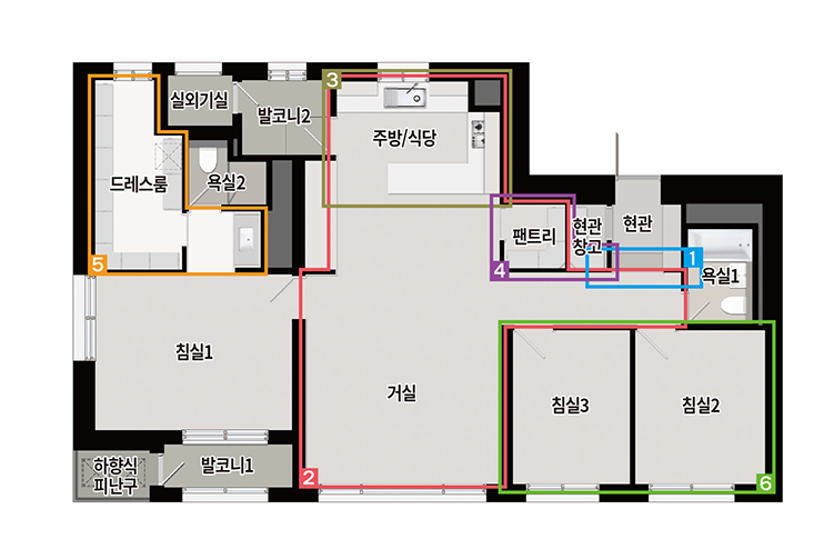 문수로 푸르지오 어반피스 - 84C 확장형 평면도