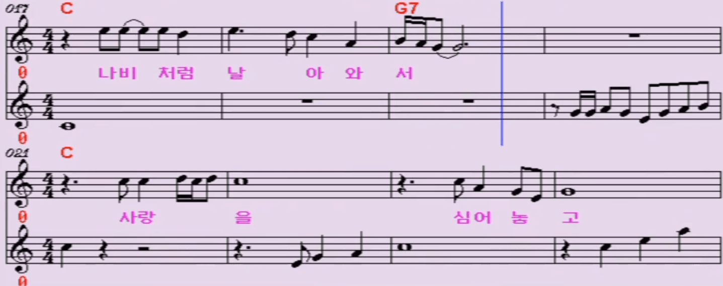 강혜연(현철) 사랑은 나비인가봐 악보