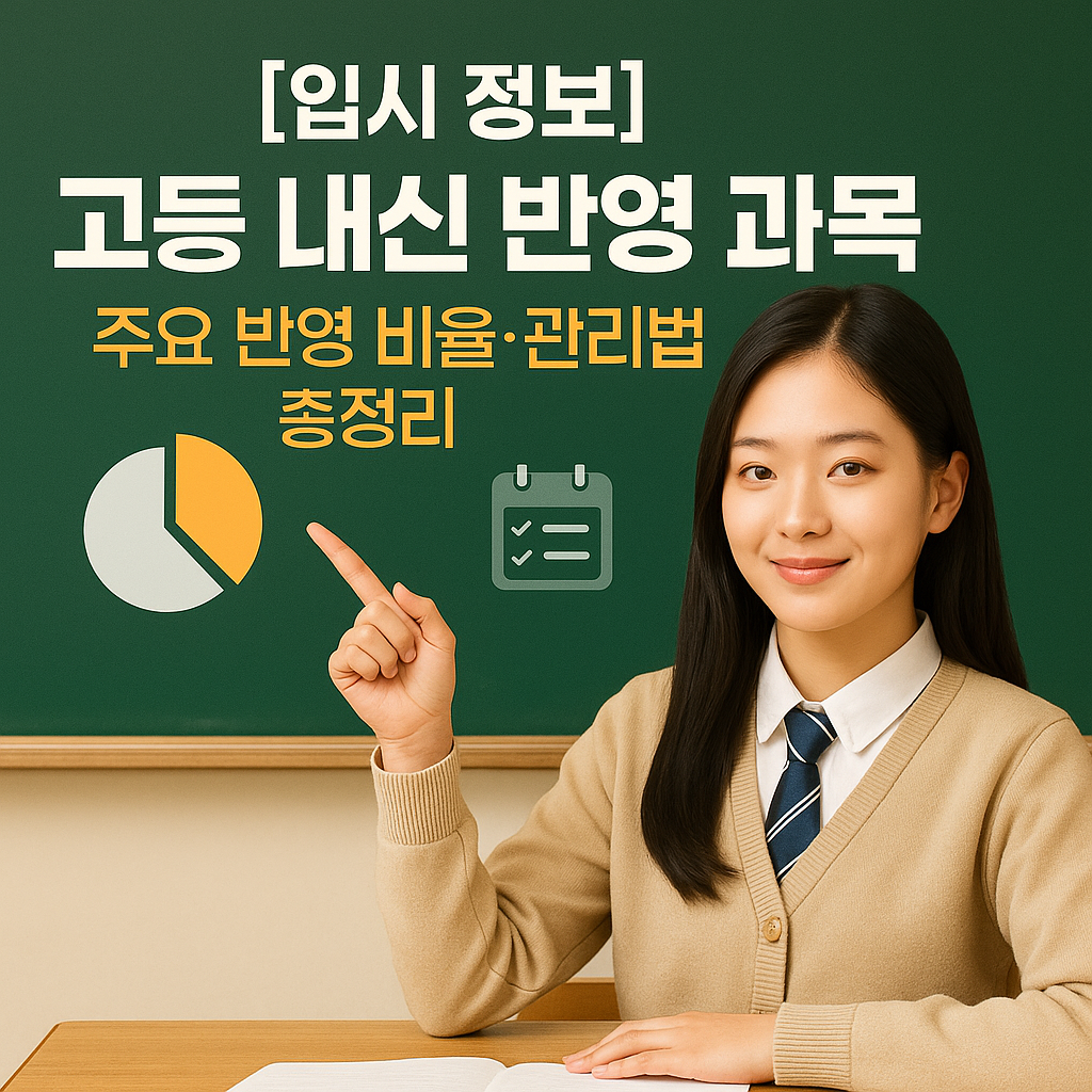 [입시 정보] 고등 내신 반영 과목 ｜ 주요 반영 비율·관리법 총정리