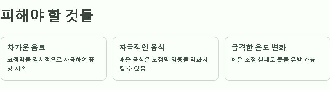 콧물 멈추는 방법