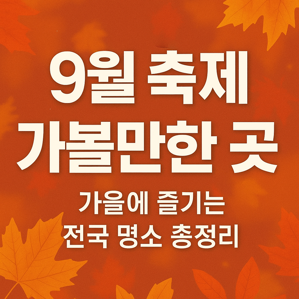 9월 축제 가볼만한 곳, 가을에 즐기는 전국 명소 총정리